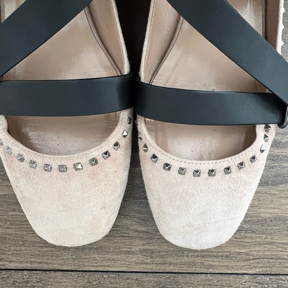 Valentino Suede Rockstud Strappy Soul Ballet Flats - Picture 9 of 11